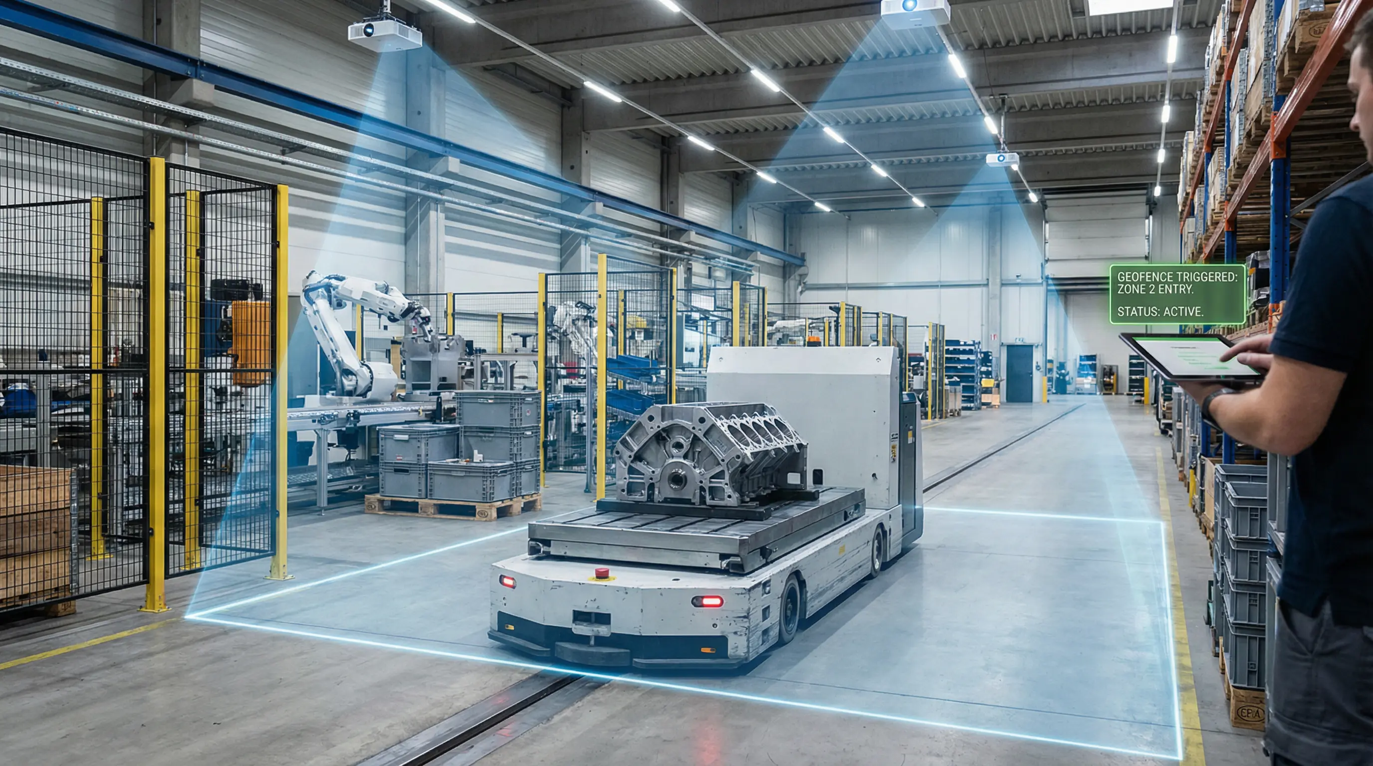 Operational RTLS zone trigger workflow